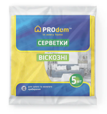 Серветки віскозні 3шт ТМ Prodom 30*36